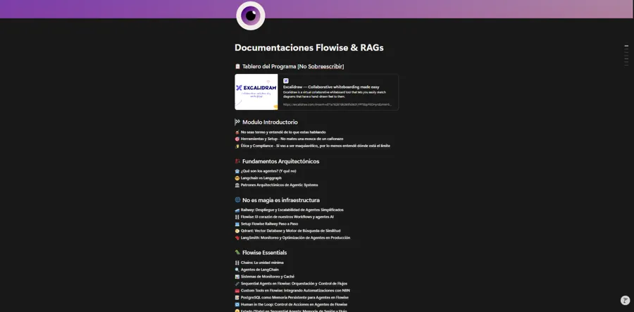 Documentación del programa de formación en Infragrowth: módulos de agentes, arquitectura, infraestructura y Flowise